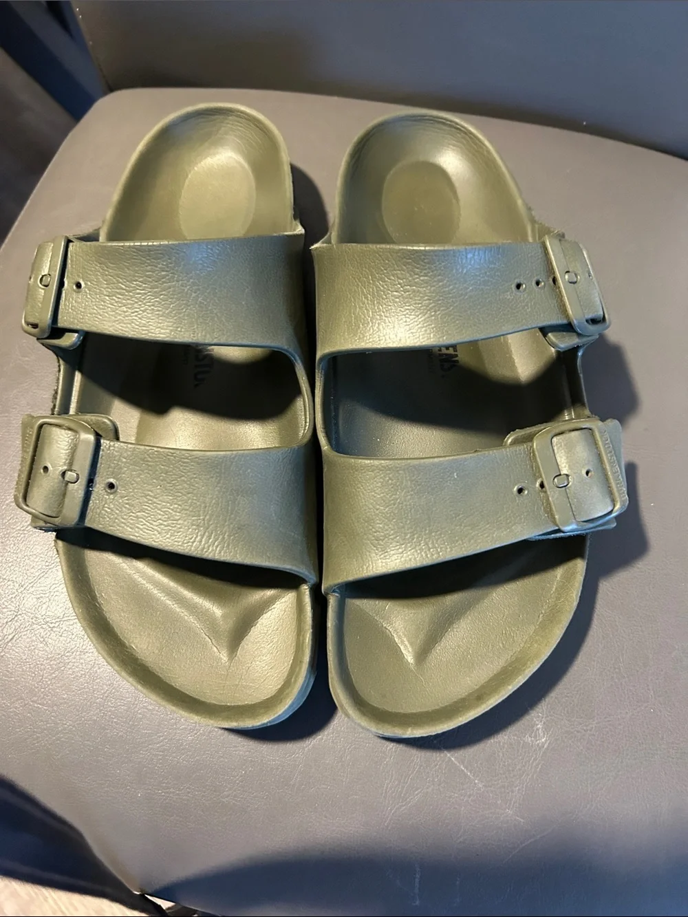Birkenstock Arizona essential Eva unisex Olive Green Double-Buckle Slide Sandals